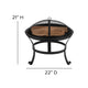 Sea Foam |#| Set of 2 Poly Resin Adirondack Rocking Chairs in Sea Foam & 22inch Round Fire Pit