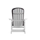 White/Gray |#| Indoor/Outdoor White Rocking Adirondack Chairs with Gray Cushions - Set of 2