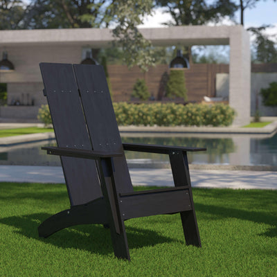 Sawyer Modern All-Weather Poly Resin Wood Adirondack Chair - View 2