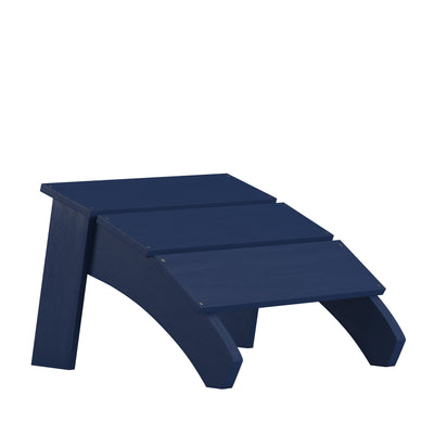 Sawyer Modern Commercial Grade All-Weather Poly Resin Wood Adirondack Ottoman Foot Rest - View 1