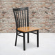 Natural Wood Seat/Black Metal Frame |#| Black School House Back Metal Restaurant Chair - Natural Wood Seat