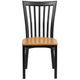 Natural Wood Seat/Black Metal Frame |#| Black School House Back Metal Restaurant Chair - Natural Wood Seat