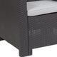 Dark Gray |#| Dark Gray Faux Rattan Chair with All-Weather Light Gray Cushion - Patio Chair