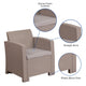 Light Gray |#| Light Gray Faux Rattan Chair with All-Weather Light Gray Cushion - Patio Chair