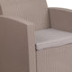 Light Gray |#| Light Gray Faux Rattan Chair with All-Weather Light Gray Cushion - Patio Chair