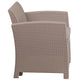 Light Gray |#| Light Gray Faux Rattan Chair with All-Weather Light Gray Cushion - Patio Chair