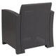 Dark Gray |#| Dark Gray Faux Rattan Chair with All-Weather Light Gray Cushion - Patio Chair