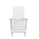 White |#| Set of 2 Indoor/Outdoor 2-Slat Adirondack Style Chairs & Footrests in White