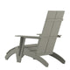 Gray |#| Set of 2 Indoor/Outdoor 2-Slat Adirondack Style Chairs & Footrests in Gray