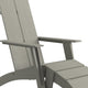 Gray |#| Set of 2 Indoor/Outdoor 2-Slat Adirondack Style Chairs & Footrests in Gray