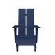 Navy |#| Set of 2 Indoor/Outdoor 2-Slat Adirondack Style Chairs & Footrests in Navy