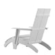 White |#| Set of 2 Indoor/Outdoor 2-Slat Adirondack Style Chairs & Footrests in White