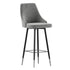 Shelly Set of 2 Commercial LeatherSoft Bar Height Stools with Solid Black Metal Frames and Chrome Accented Feet and Footrests