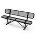 Sigrid Outdoor Bench with Backrest, Commercial Grade Expanded Metal Mesh Seat and Backrest and Steel Frame with Ground Anchors