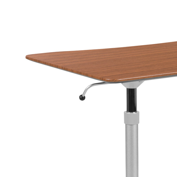 Cherry |#| Cherry Sit-Down, Stand-Up Ergonomic Computer Desk - Standing Desk