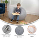 Gray Sherpa |#| Small Faux Sherpa Refillable Bean Bag Chair for Kids and Teens - Gray