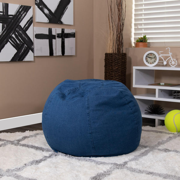 Denim |#| Small Denim Refillable Bean Bag Chair for Kids and Teens