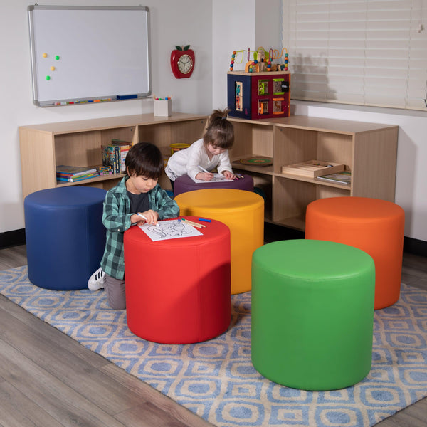 Orange |#| 18inchH Soft Seating Flexible Circle for Classrooms and Common Spaces - Orange