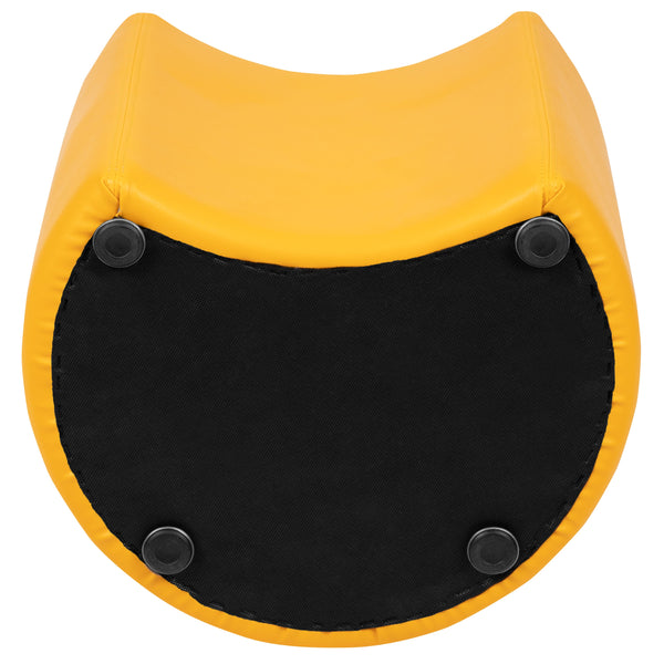Yellow |#| 18inchH Soft Seating Flexible Moon for Classrooms and Common Spaces - Yellow
