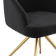 Black Velvet/Polished Nickel |#| Velvet Upholstered Stationary Swivel Home Office Chair -Black/Oil Bronze
