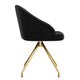 Black Velvet/Polished Nickel |#| Velvet Upholstered Stationary Swivel Home Office Chair -Black/Oil Bronze