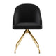Black Velvet/Polished Nickel |#| Velvet Upholstered Stationary Swivel Home Office Chair -Black/Oil Bronze