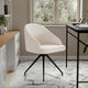 White Boucle/Oil Rubbed Bronze |#| Boucle Upholstered Stationary Swivel Home Office Chair -White/Oil Bronze