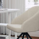 White Boucle/Oil Rubbed Bronze |#| Boucle Upholstered Stationary Swivel Home Office Chair -White/Oil Bronze
