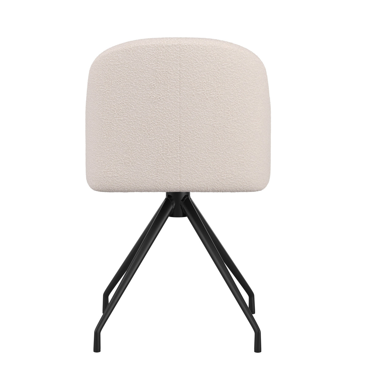 White Boucle/Oil Rubbed Bronze |#| Boucle Upholstered Stationary Swivel Home Office Chair -White/Oil Bronze
