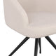 White Boucle/Oil Rubbed Bronze |#| Boucle Upholstered Stationary Swivel Home Office Chair -White/Oil Bronze