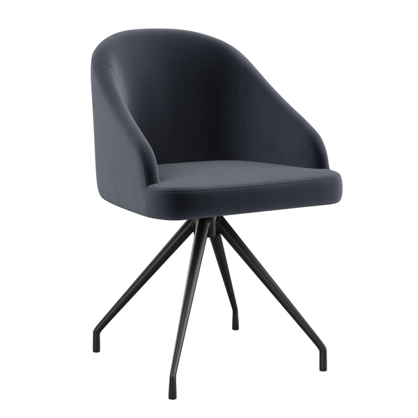 Gray Velvet/Oil Rubbed Bronze |#| Velvet Upholstered Stationary Swivel Home Office Chair -Gray/Oil Bronze