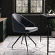 Gray Velvet/Oil Rubbed Bronze |#| Velvet Upholstered Stationary Swivel Home Office Chair -Gray/Oil Bronze