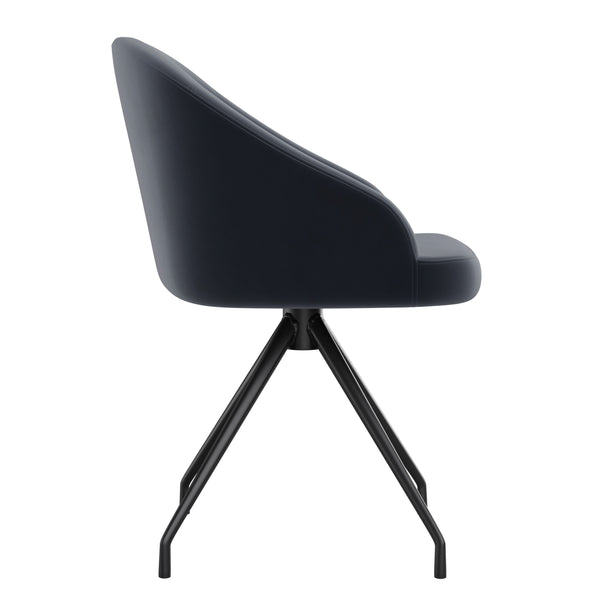 Gray Velvet/Oil Rubbed Bronze |#| Velvet Upholstered Stationary Swivel Home Office Chair -Gray/Oil Bronze