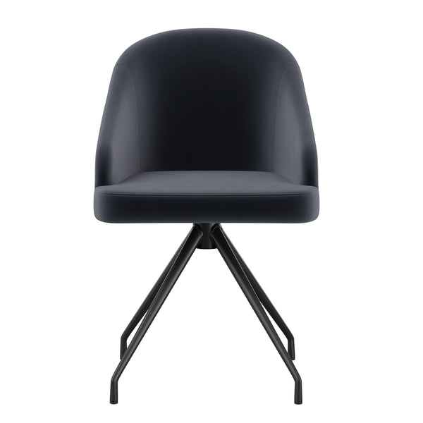Gray Velvet/Oil Rubbed Bronze |#| Velvet Upholstered Stationary Swivel Home Office Chair -Gray/Oil Bronze