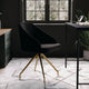 Black Velvet/Polished Nickel |#| Velvet Upholstered Stationary Swivel Home Office Chair -Black/Oil Bronze