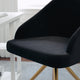 Black Velvet/Polished Nickel |#| Velvet Upholstered Stationary Swivel Home Office Chair -Black/Oil Bronze