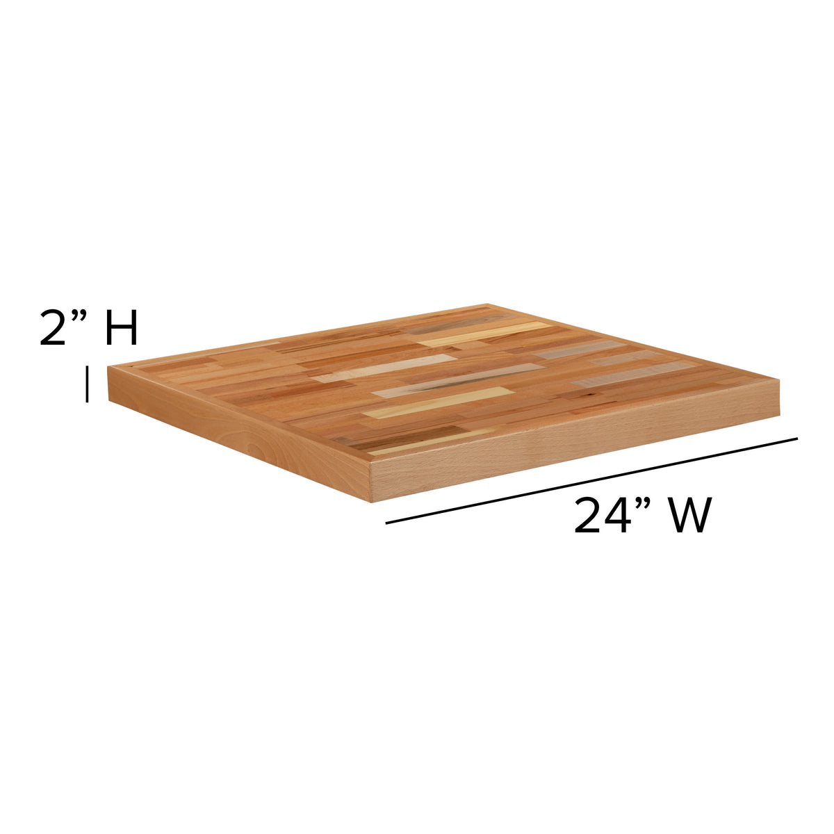 24" |#| 24" Square Butcher Block Style Table Top - Restaurant Table Top