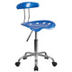 Bright Blue |#| Vibrant Bright Blue and Chrome Swivel Task Office Chair with Tractor Seat