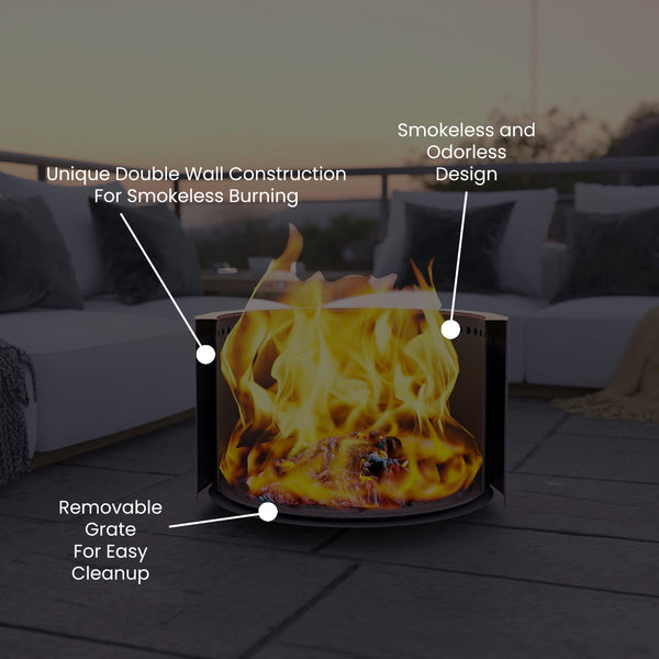 Bronze |#| Commercial Grade 27" Outdoor Smokeless Wood Burning Fire Pit - Bronze