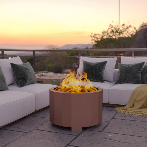Bronze |#| Commercial Grade 27" Outdoor Smokeless Wood Burning Fire Pit - Bronze