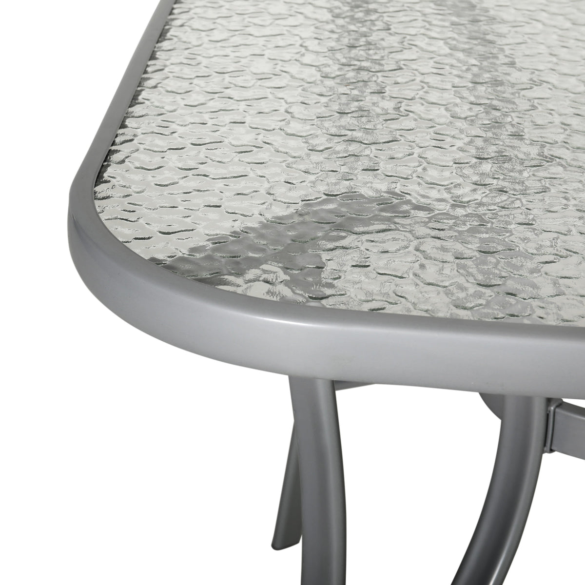 glass patio tables with umbrella hole Glass Metal Patio Table TLH-SC-094L- – Church Chairs 4 Less