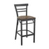 Two-Slat Ladder Back Metal Restaurant Barstool