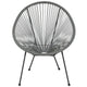 Grey |#| Grey Papasan Oval Woven Basket Bungee Lounge Chair - Indoor/Outdoor Furniture