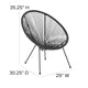 Black |#| Black Papasan Oval Woven Basket Bungee Lounge Chair - Indoor/Outdoor Furniture