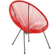 Red |#| Red Papasan Oval Woven Basket Bungee Lounge Chair - Indoor/Outdoor Furniture