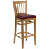 Vertical Slat Back Wooden Restaurant Barstool