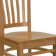 Natural Wood Seat/Natural Wood Frame |#| Vertical Slat Back Natural Wood Restaurant Chair - Hospitality Seating