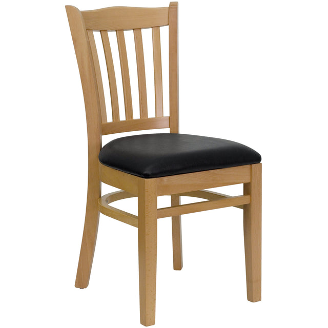 Vertical Slat Back Wooden Restaurant Chair - View 1