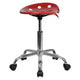 Wine Red |#| Vibrant Wine Red Tractor Seat and Chrome Stool - Drafting & Office Stools