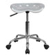 Silver |#| Vibrant Silver Tractor Seat and Chrome Stool - Drafting & Office Stools